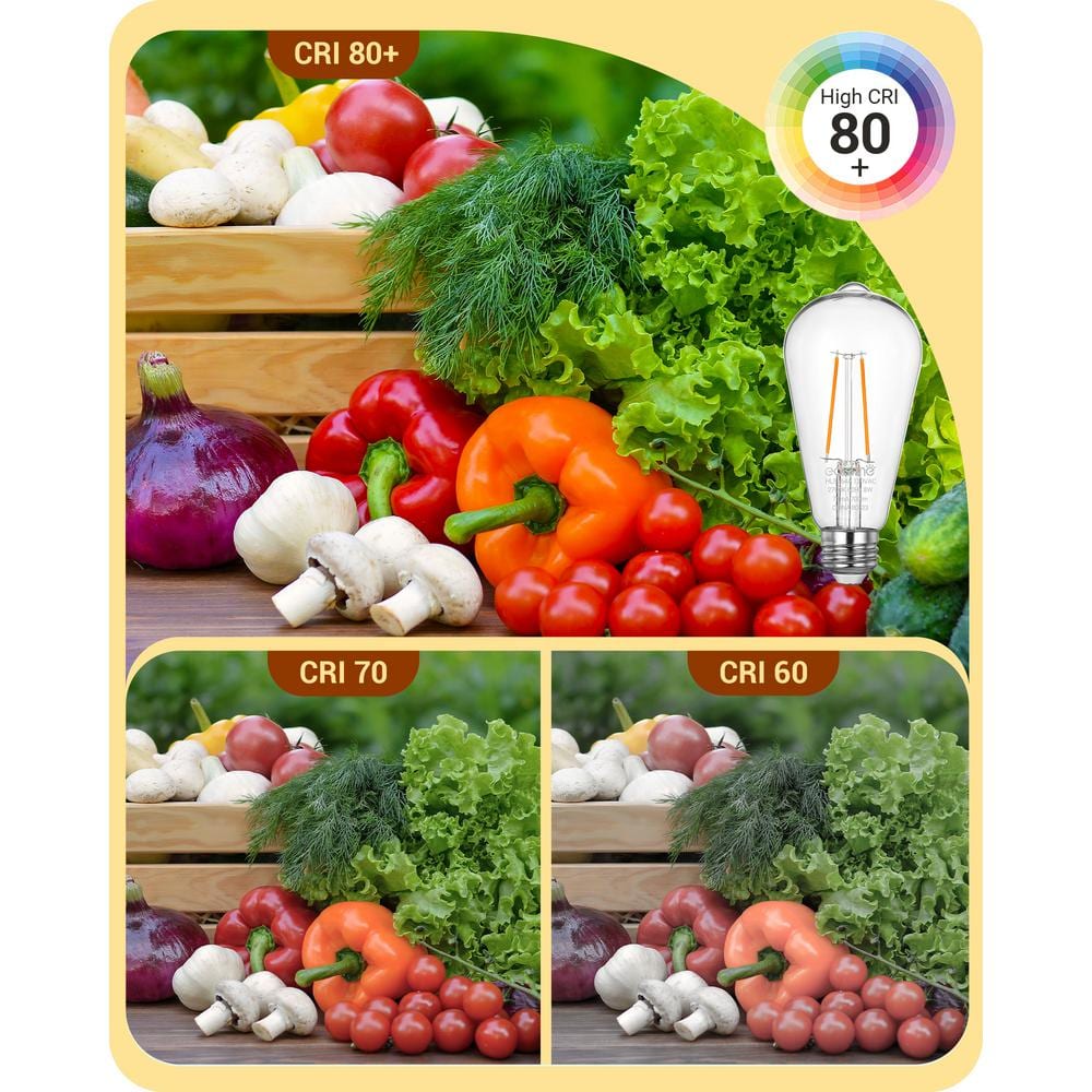 Soft White LED Edison Bulbs with Dusk to Dawn Sensor, 6-Pack