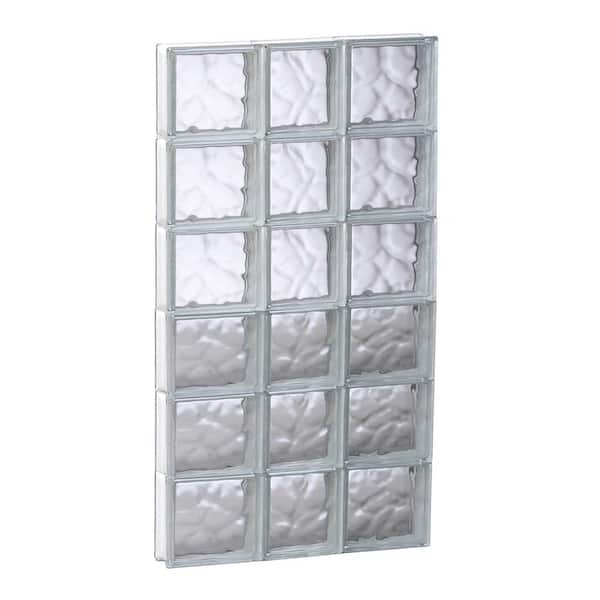 Clearly Secure 21.25 in. x 46.5 in. x 3.125 in. Frameless Wave Pattern Non-Vented Glass Block Window