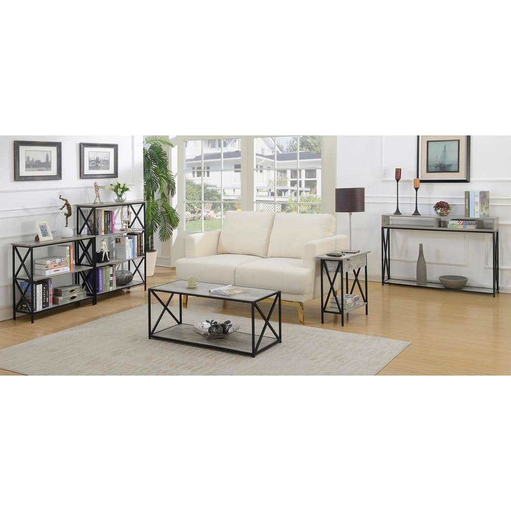 Tucson 24" Modern Wood & Metal End Table with Charging Station
