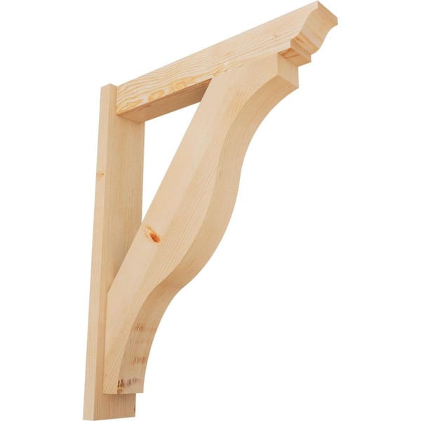 Ekena Millwork 6 in. x 36 in. x 28 in. Douglas Fir Fuston Traditional Smooth Outlooker