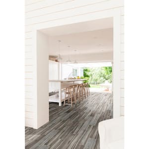 Carolina Timber Grey 6 in. x 24 in. Matte Porcelain Floor and Wall Tile (9.69 sq. ft./case)