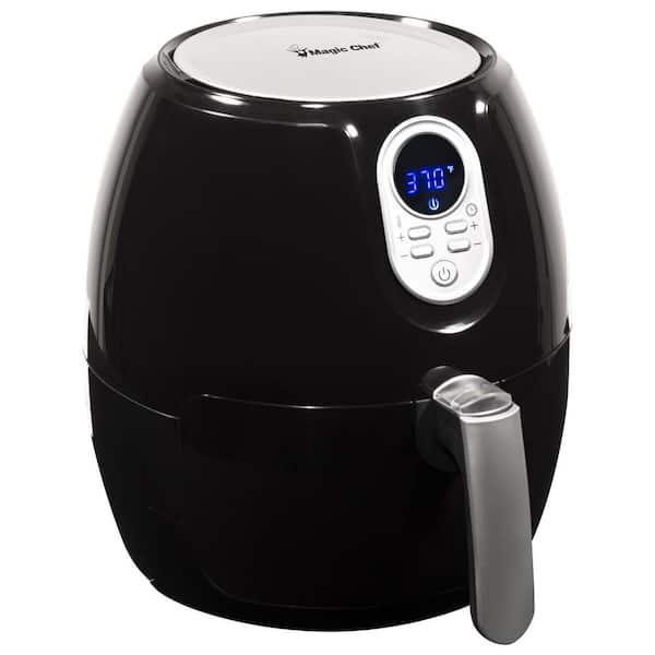 Magic Chef 2.6 Qt. Snack-Sized Compact Digital Air Fryer Healthy Cooking with Dishwasher Safe Basket and Free Recipe Book - Black