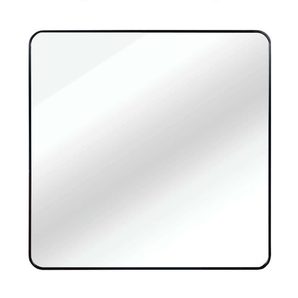 30 in. W x 30 in. H Square Framed Wall Bathroom Vanity Mirror in Black price history on PriceWatchPro