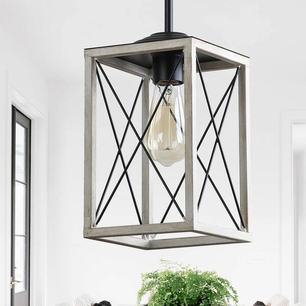 black and wood light shade