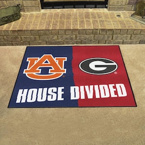 NCAA House Divided - Auburn / Georgia 33.75 in. x 42.5 in. House Divided Mat Area Rug