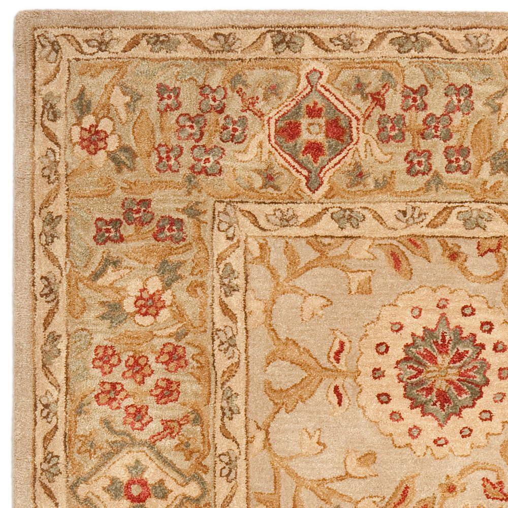 Beige Floral Handmade Tufted Wool 8' x 10' Rug