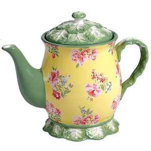English Garden 38 oz. 3-Cup Multicolored Teapot