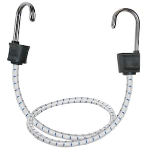 18 in. White Marine Bungee Cord with Stainless Steel Hooks