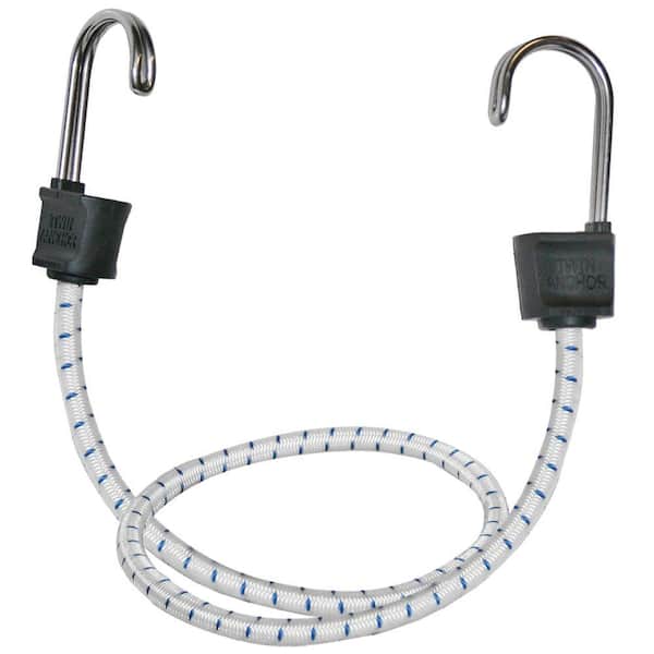 Keeper 18 in. White Marine Bungee Cord with Stainless Steel Hooks