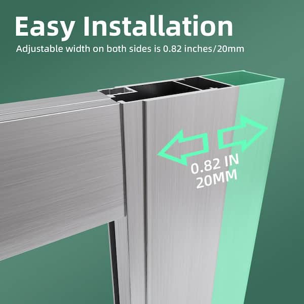 36 in. D x 36 in. W x 72 in. H Double Sliding Framed Corner Shower Enclosure in Brushed Nickel with 1/4 in. Clear Glass