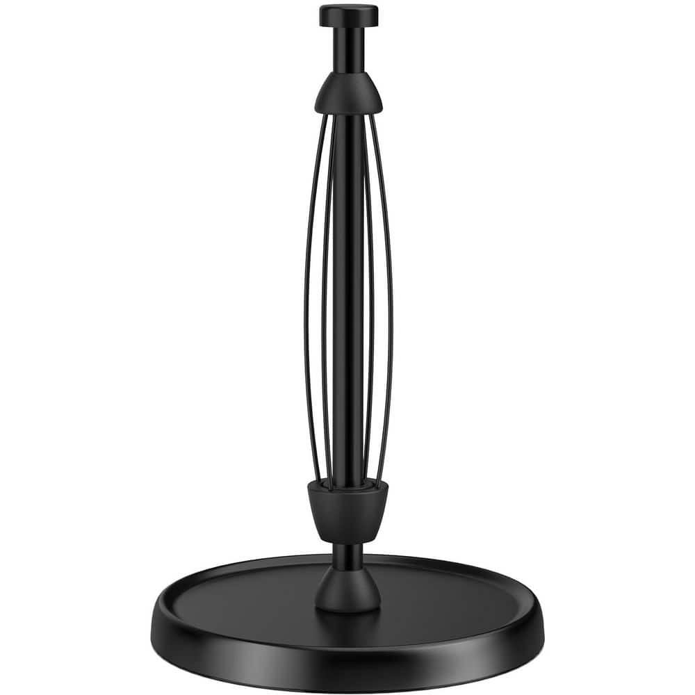 Stainless Steel Freestanding Toilet Paper Holder in Black, Paper Towel Holder Countertop, 1-Handed Tear, Weighted Base price history on PriceWatchPro