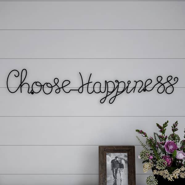 Lavish Home "Choose Happiness" Metal Cutout Sign