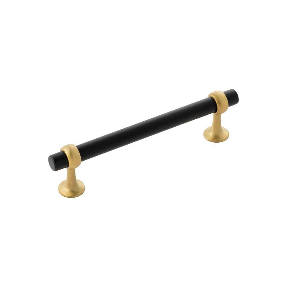 Ostia Collection Pull 5-1/16 in. (128mm) Center to Center Matte Black and Brushed Golden Brass Finish price history on PriceWatchPro