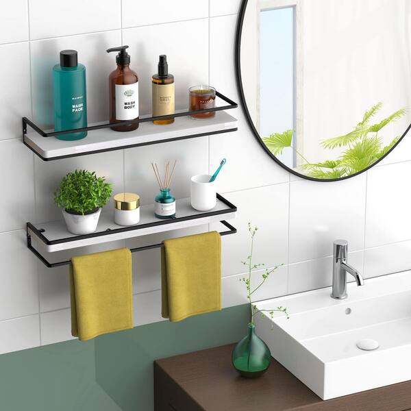 bath room vanity glass floating shelf