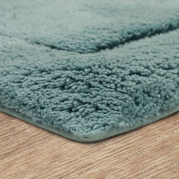 Mohawk Home Pure Perfection Sky Blue 17 in. x 24 in. Nylon Machine Washable  Bath Mat 278143 - The Home Depot