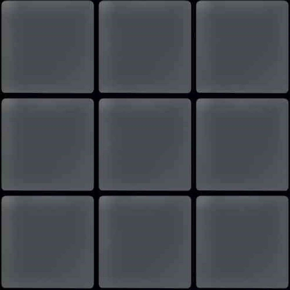 Dark Gray 4 in. x 5 in. Matte Finished Glass Mosaic Tile Sample (0.13 sq. ft./Piece) -  Apollo Tile, A88097M 1X1SMPL