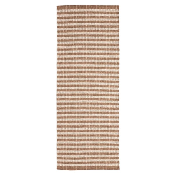 NUSTORY Coral Range Rug 2.8 ft. x 8 ft. Rectangle Panipat Cotton and Jute Stair Runner