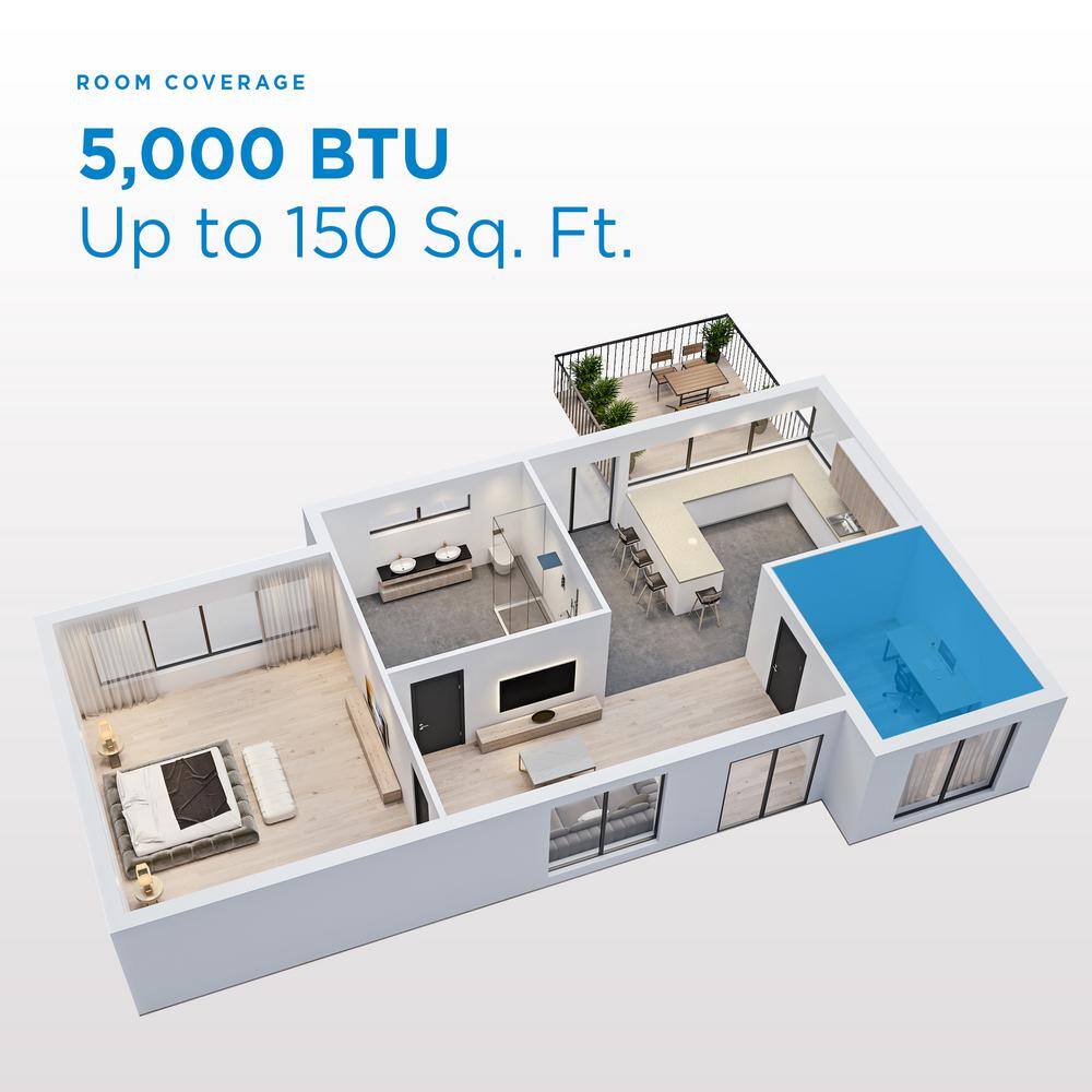 Compact White 5000 BTU Window Air Conditioner with Mechanical Controls