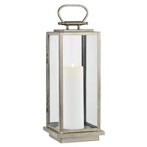 Stanton 25 in. Champagne Silver LED Outdoor Table Lamp