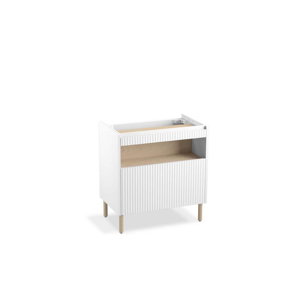 White Wall-Mounted Double Bathroom Vanity Cabinet
