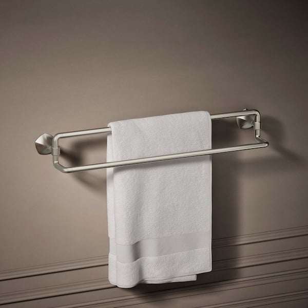 Occasion 24 in. Wall Mounted Double Towel Bar in Vibrant Brushed Nickel
