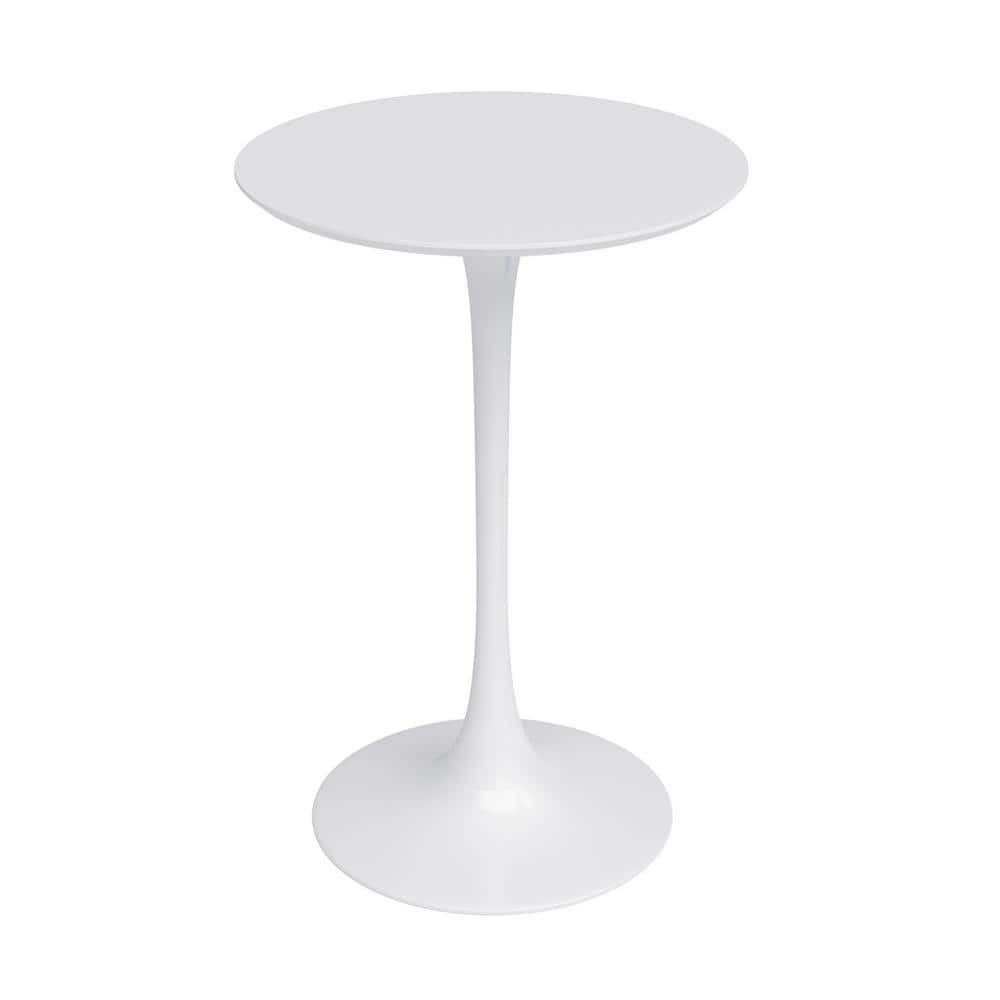 Jamesdar Kurv Cafe 24 in. Round White Counter Height Table with 