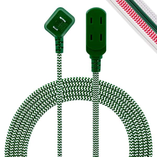 3 Outlet 8 ft. 13-Gauge/1 Conductor Indoor Extension Cord, Green/White