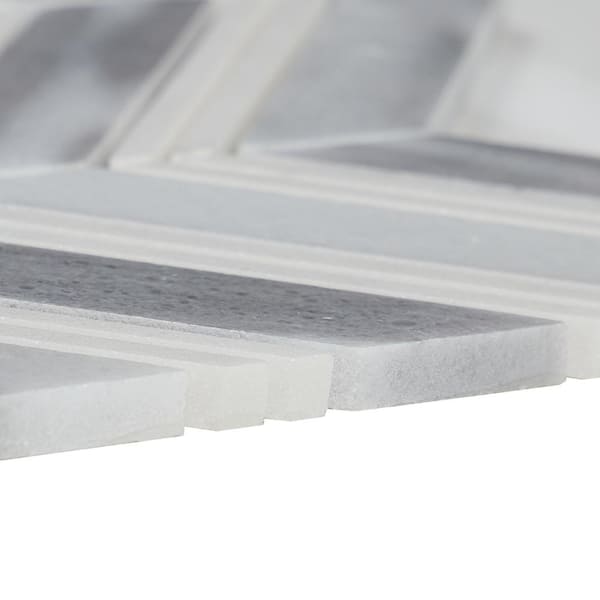 Blended Nature Iceburg 12 in. x 10.87 in. Chevron Marble/Glass Mesh-Mounted Mosaic Tile (0.90 sq. ft./Each)