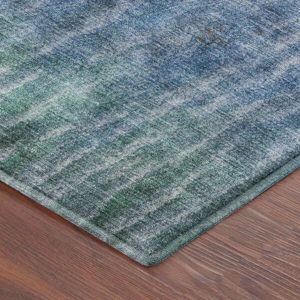 Mayfield Premium Machine Washable Abstract AMF2317 Blue 10 ft. x 14 ft. Area Rug