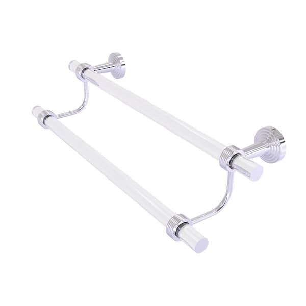 Allied Brass Pacific Beach Collection 36 in. Wall Mounted Double Towel Bar with Groovy Accents in Polished Chrome