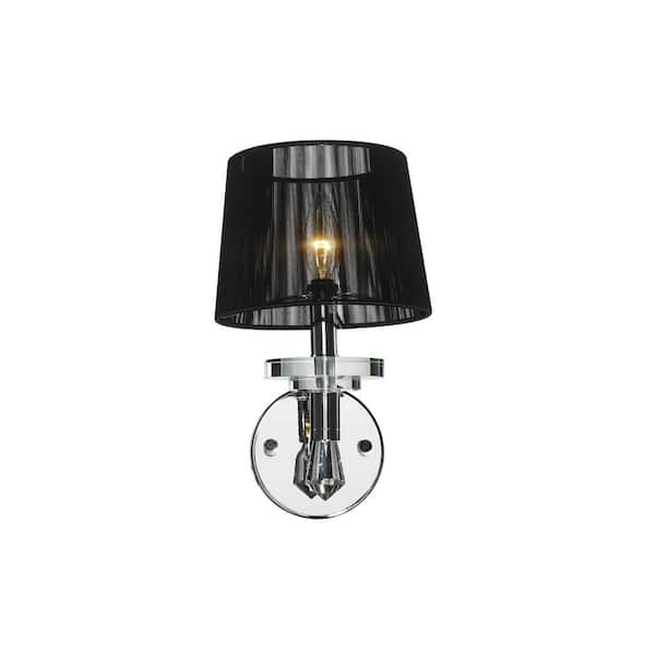 Worldwide Lighting Gatsby 1-Light Polished Chrome Sconce with Clear Crystal