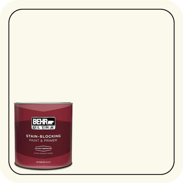 BEHR ULTRA 1 qt. #BXC-29 Stately White Extra Durable Flat Interior Paint & Primer