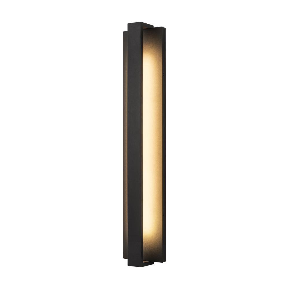 Caeli 24 in. Modern Black Aluminum Rectangular LED Waterproof Outdoor Hardwired Wall Lantern Scone price history on PriceWatchPro