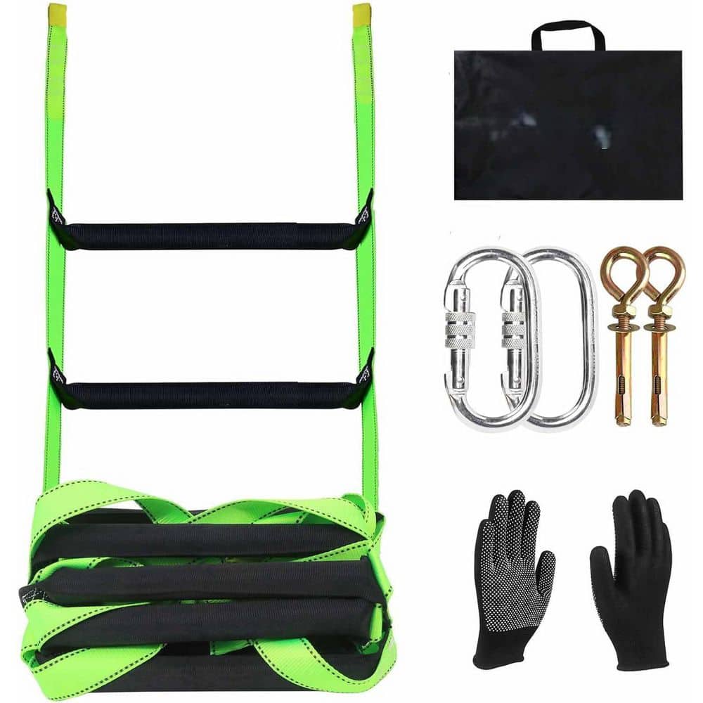 16 ft. 2-Story Emergency Fire Escape Ladder, 1300 lb. Load Capacity Flame R