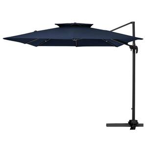 9 ft. x 9 ft. Square Aluminum Cantilever Tilt Patio Umbrella in Navy
