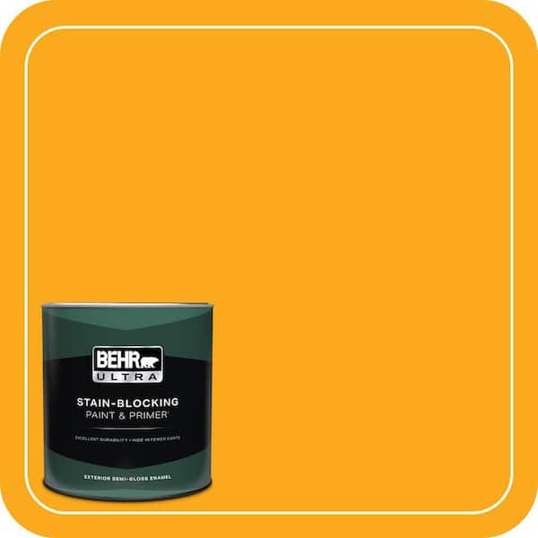 BEHR ULTRA 1 qt. #P270-7 Sunny Side Up Semi-Gloss Enamel Exterior Paint & Primer