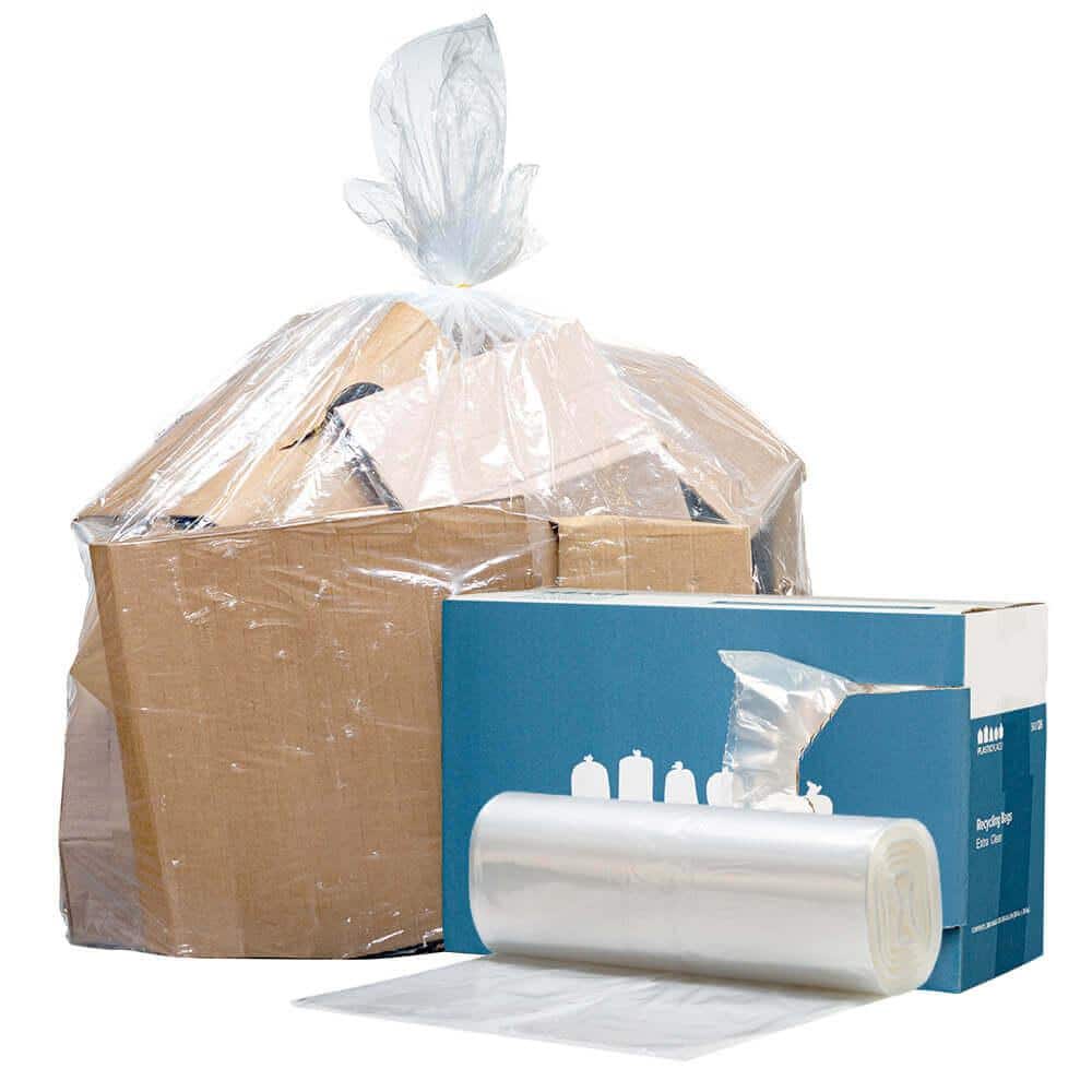 Heavy Duty Clear 20-30 Gallon Plastic Trash Bags, 100 Count