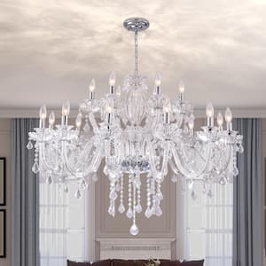 Atlanta 18-Light Clear Candle Style Classic/Traditional Chandelier with Crystal Accents