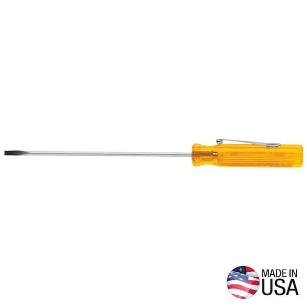 Klein Tools 3/32 in. Cabinet-Tip Pocket Clip Flat Head Screwdriver with 2 in. Round Shank