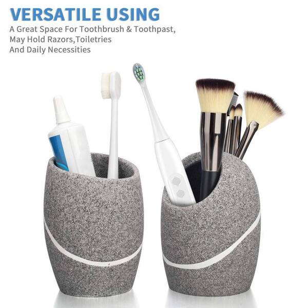 Toothbrush Holder Bathroom Decor Modern Bathroom Concrete Toothbrush Holder  Minimalist Bathroom Accessories Makeup Brush Holder 