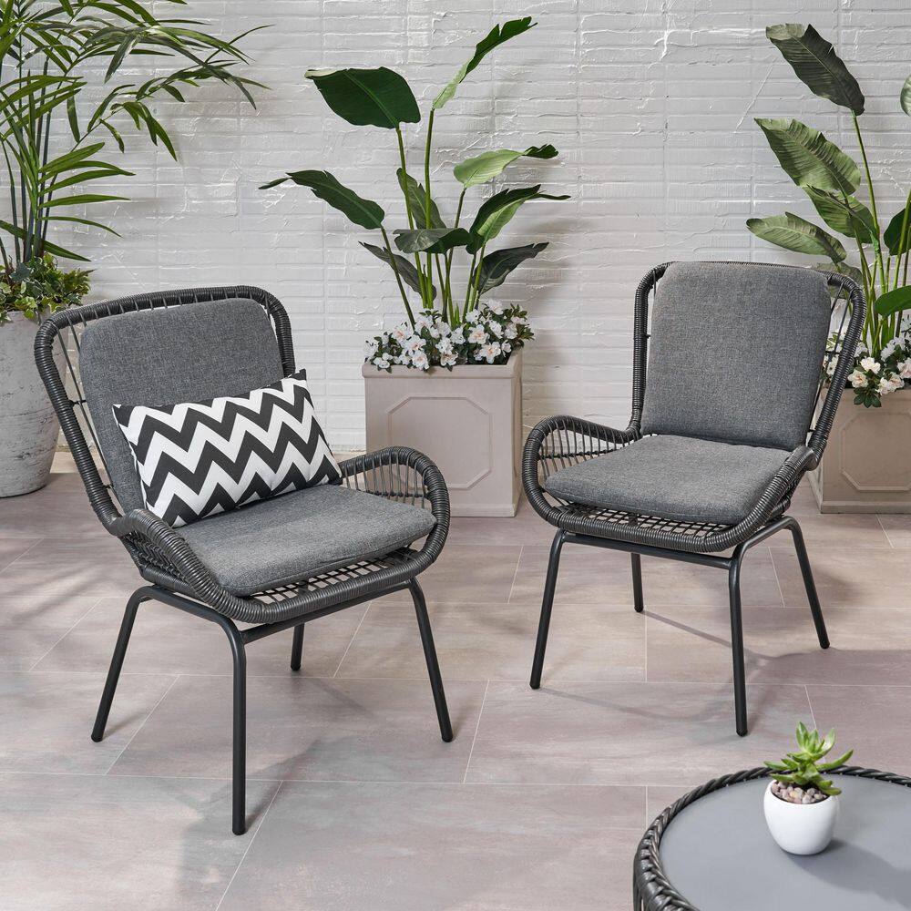 Gray Finish Iron Outdoor Dining Chair (Set of 2) price history on PriceWatchPro