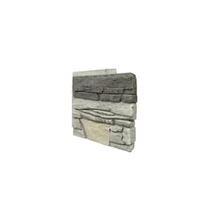 12 in. x 12 in. x 1.375 in. Stacked Stone Northern Slate Faux Stone Siding Right Corner Panel