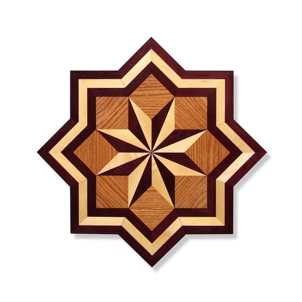 PID Floors 3/4 in. Thick x 36 in. Wide Star Medallion Unfinished Decorative Wood Floor Inlay MS001