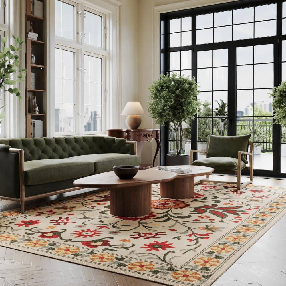 RUGS USA Padma Lakshmi X Rugs Shangrila Folk Floral Wool Multicolor 9 ...