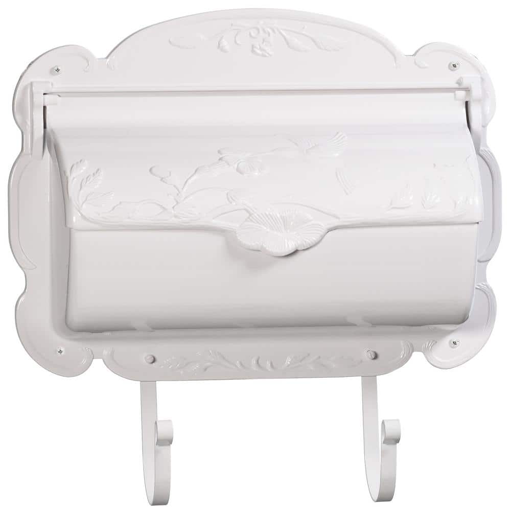 Hummingbird Cast Aluminum Mailbox, White