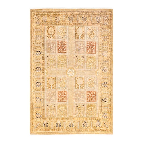 Solo Rugs Mogul One-of-a-Kind Traditional Ivory 4 ft. 0 in. x 6 ft. 1 in. Oriental Area Rug