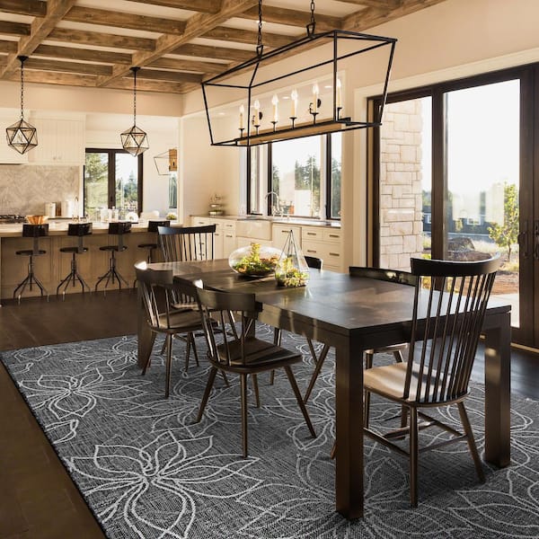 Charm Botanical Ash 3 ft. x 6 ft. Indoor/Outdoor Area Rug