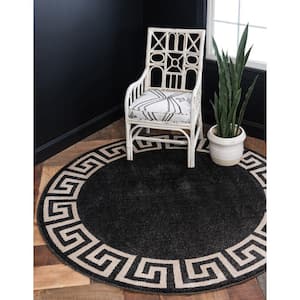 Athens Modern Charcoal 8' 0 x 8' 0 Round Rug