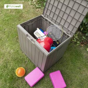 31 Gal. Outdoor Storage Plastic Resin Deck Box in Brown