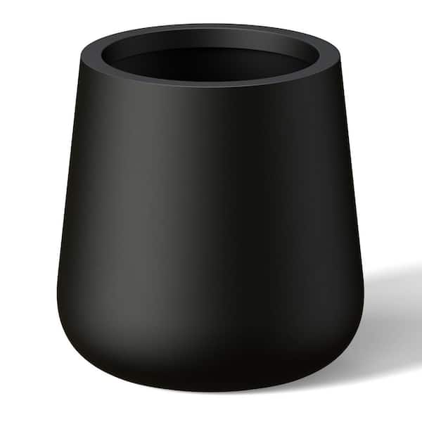 Sapcrete 17.5 in. Large Charcoal Black Concrete Round Planter / Pot with Drainage Holes